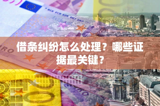 济南借条纠纷怎么处理？哪些证据最关键？