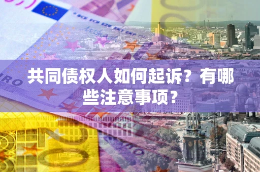 济南共同债权人如何起诉？有哪些注意事项？